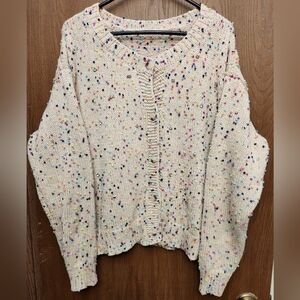 Speckled And Blinged Cream Women's Sweater
